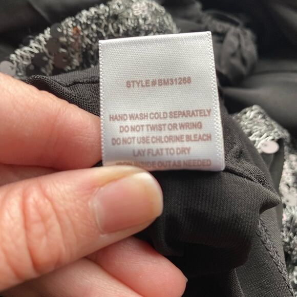 NWT Glam Occasion Metallic Sequin Sheer Balloon Slit Sleeve Whimsigoth Blouse 3X - Picture 11 of 11